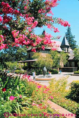Stock Photo #10040: keywords - architecture attraction berringer building california flower flowers garden gardens making napa tourist valley vert wineries winery wines