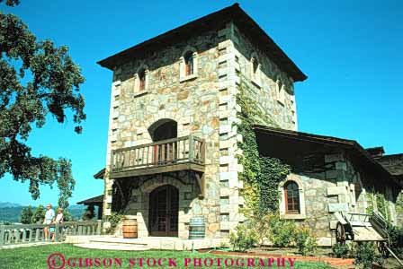 Stock Photo #10064: keywords - building california commercial horz landscape landscaping napa rock sattui stone valley wine wineries winery wines