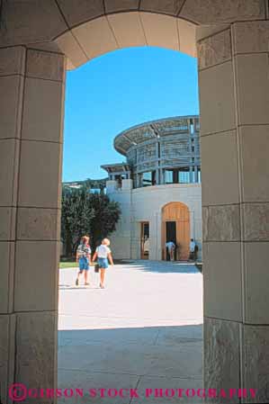 Stock Photo #10089: keywords - arch arches architecture california design doorway modern napa new one opus people rock stone style valley vert wine wineries winery wines