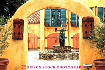 Stock Photo #10097: keywords - andretti arch arches architecture california design horz italian napa style tradition traditional valley wine wineries winery wines