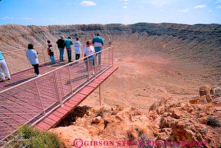 people on viewing platform at Meteor Crater Winslow Arizona Stock Photo ...