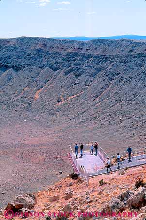 people on viewing platform at Meteor Crater Winslow Arizona Stock Photo ...