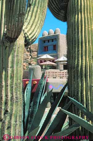 Stock Photo #9072: keywords -  adobe arid arizona cactus climate community desert destination dry el hot mall pedregal phoenix resort resorts saguaro scottsdale seen southwest southwestern store stores sunny through travel vert warm west western