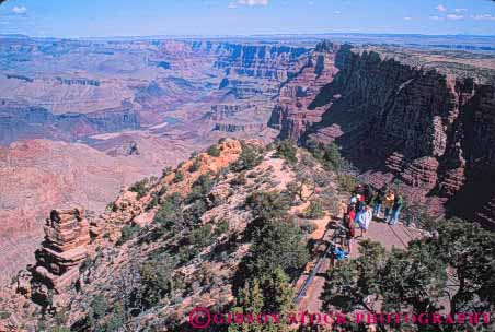 Stock Photo #10111: keywords -  arizona canyon canyons colorado earth erode eroded eroding erosion famous geologic geological geology grand horz landmark landmarks national park parks people rim river rock science south southwest strata tourist tourists viewpoint watchtower west western
