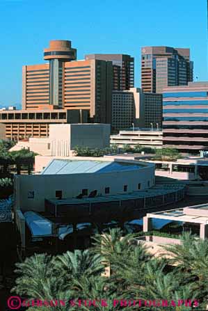 Stock Photo #7484: keywords -  america american architecture arizona building buildings business center cities city cityscape cityscapes downtown modern new office phoenix skyline skylines southwest urban usa vert west