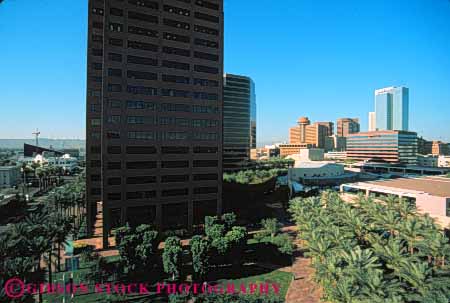 Stock Photo #7486: keywords -  america american architecture arizona building buildings business center cities city cityscape cityscapes downtown horz modern new office phoenix skyline skylines southwest urban usa west