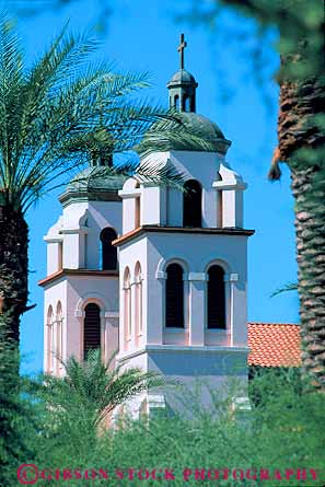 Stock Photo #11763: keywords -  architecture arizona church churches mary marys phoenix saint southwest st st. tower towers vert west western