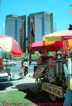 Stock Photo #11766: keywords -  arizona downtown phoenix sidewalk southwest street umbrella vendor vendors vert west western