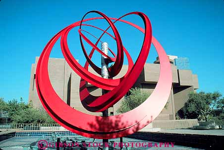 Stock Photo #11768: keywords - abstract arizona art circle circular civic downtown horz metal orbit orbits phoenix plaza public red round sculpture sculptures southwest west western