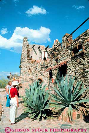 Stock Photo #11774: keywords -  agave arizona building castle desert historic mystery people phoenix site southwest vert west western