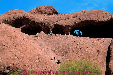 Stock Photo #11797: keywords - arizona climbing deserts dry erosion form formation gardens geologic geological geology hole horz in landscape nature outdoor outside papago park people phoenix recreation rock rocks sandstone sedimentary southwest wall west western