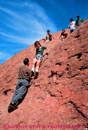 Stock Photo #17726: keywords -  arizona boys children climb climber climbers climbing climbs down ethnic girls group groups hike hiker hikers hiking hispanic mexican minority papago park parks people person phoenix public rock rocks teen teenage teenager teenagers teens vert youth