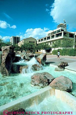 Stock Photo #11671: keywords - arizona cities city downtown fountain fountains in plaza plazas public southwest tucson vert west