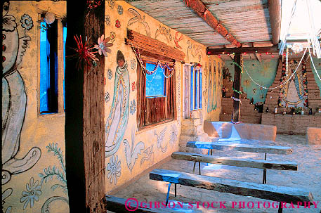 Stock Photo #11681: keywords -  adobe architecture arizona art de galleries gallery grazia horz interior rustic southwest tucson west western