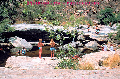 Stock Photo #11691: keywords - arizona canyon cool cooling desert horz lake lakes people pond ponds recreation refresh refreshing river rivers sabino southwest stream streams summer swimming tucson west western