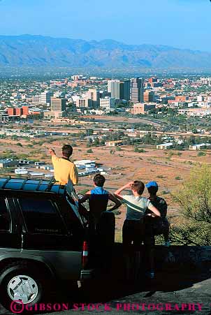 Stock Photo #11708: keywords -  arizona cities city cityscape cityscapes deserts downtown elevate elevated municipal overlook overview park parks peak people public sentinel southwest tour tourist tourists tours tucson urban vert view west western