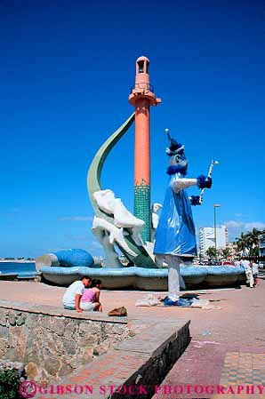 Stock Photo #12814: keywords -  art coast coastal colorful country destination fishermans foreign mazatlan mexico monument monuments public resort resorts sculpture travel tropical vacation vacations vert