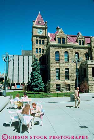 Stock Photo #12124: keywords -  alberta architecture around building buildings calgary canada city downtown government hall halls municipal old people public rock season stone summer tradition traditional urban vert