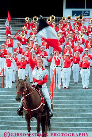Stock Photo #12129: keywords - activity alberta annual band bands calgary canada color colorful event events fair fairs festival festivals formation gathering marching musician musicians parade parades people red social stampede teen teenage teenager teenagers teens uniform uniforms vert youth