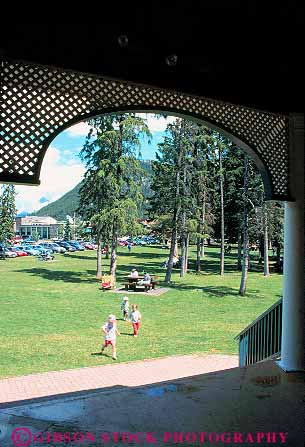 Stock Photo #12078: keywords - alberta banff canada child children city destination fun in mountains municipal open park parks play playing public rocky space travel vert