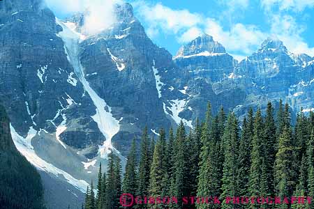 Stock Photo #12083: keywords - alberta alpine banff canada clean climate destination horz lake landscape landscapes louise mountains national natural nature near park parks pristine public remote rocky rugged scenery scenic snow steep travel unspoiled wild wilderness