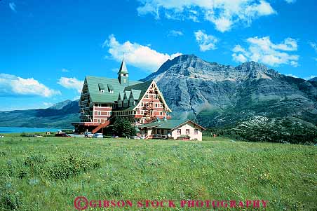 Stock Photo #12503: keywords -  alberta architecture building canada different distinctive horz hotel hotels lakes landmark landmarks landscape mountain mountains national natural nature of park parks prince public resort resorts rocky scenery scenic serene style summer unqiue unusual wales waterton
