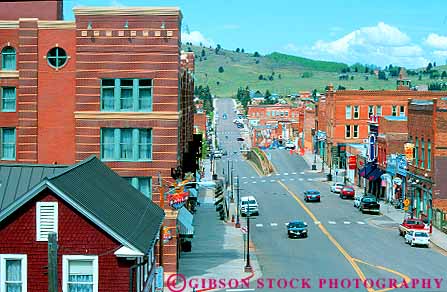 Stock Photo #18728: keywords - avenue bennett buildings business center colorado creek cripple district downtown elevated horz in main mountain mountains region rockies rocky state straight street streets town towns view