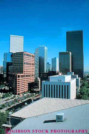 Stock Photo #12630: keywords - architecture buildings center cities city cityscape cityscapes colorado commercial denver downtown elevate elevated high office rise skyline skylines urban vert view