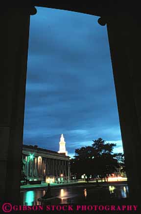 Stock Photo #7506: keywords -  america american architecture building buildings business center cities city cityscape cityscapes civic colorado dark denver downtown evening light lighting lights modern new night office skyline skylines urban usa vert