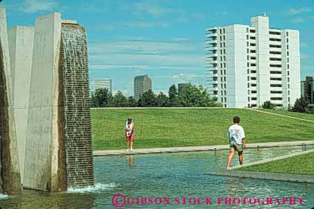 Stock Photo #11051: keywords - botanical colorado denver fountain garden gardens horz park parks people walk walkers walking water