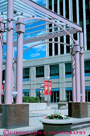 Stock Photo #12685: keywords - city colorado downtown frame metal mountain palmer plaza plazas rocky springs square trellis vert