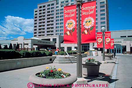 Stock Photo #12687: keywords -  banner banners cities city colorado downtown horz mountain palmer plaza plazas red rocky springs