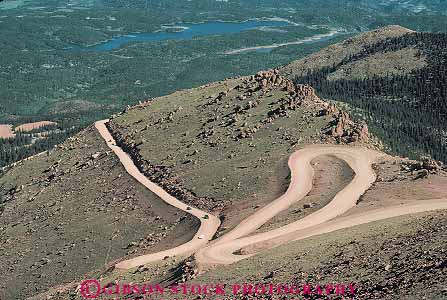 Stock Photo #12842: keywords - altitude attraction attractions colorado curve curvy dirt elevate elevated elevation famous grade height high horz landmark landmarks low mountain mountains near of peak peaks pikes remote road roads rocky springs steep summit summits tall top tourist turn turns windy