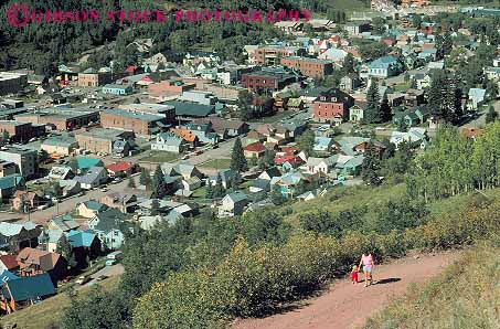 Stock Photo #12847: keywords - area attraction attractions buildings child colorado daughter downhill elevated forest green hike hikers hiking historic horz mother mountain mountains parent released resort resorts rocky run runs scenery scenic ski telluride together tourist town towns view walk walkers walking west western woman