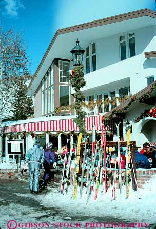 Stock Photo #11905: keywords -  cafe chill chilly cold colorado destination lion mountains outdoor outside recreation red resort resorts restaurant rocky ski skiers skiing snow sport sports travel vail vert winter