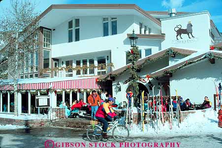 Stock Photo #11906: keywords -  cafe chill chilly cold colorado destination horz lion mountains outdoor outside recreation red resort resorts restaurant rocky ski skiers skiing snow sport sports travel vail winter