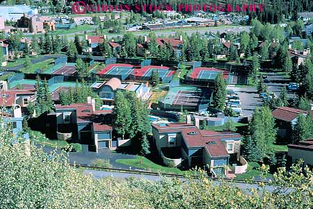 Stock Photo #12583: keywords -  buildings colorado community courts destination elevated forest green horz houses housing mountain mountains resort resorts rocky summer tennis town travel vail valley valleys view