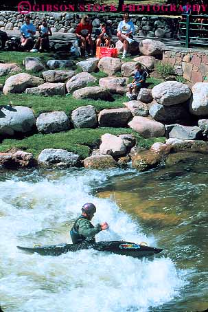 Stock Photo #12587: keywords - colorado community creek creeks destination flow flowing gore in kayak kayaker kayaking man mountain mountains practice rapid rapids recreation resort resorts river rivers rocky sport stream summer town travel vail vert water