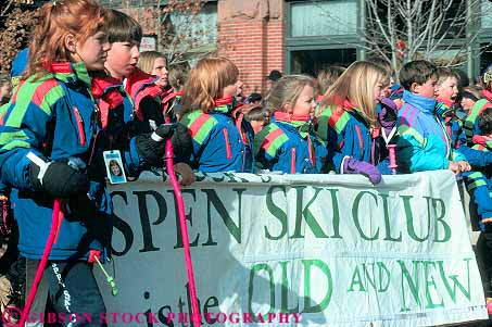Stock Photo #11940: keywords -  annual aspen children chill chilly club cold colorado destination downhill event fair fairs festival festivals horz in mountains parade recreation resort resorts rocky season ski snow travel winetrskol winter