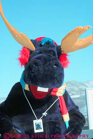 Stock Photo #11943: keywords -  animal aspen chill chilly cold colorado costume costumed destination downhill moose mountains purple recreation resort resorts rocky season ski skier skiers skies skiing snow sport sports travel vert winter