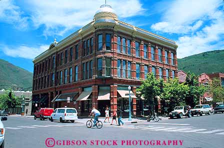 Stock Photo #12858: keywords -  architecture aspen brick building colorado design destination elks historic horz mountains old resort resorts rocky style town towns traditional travel west western