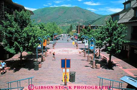 Stock Photo #12859: keywords - aspen colorado destination downtown historic horz mountains open plaza plazas public resort resorts rocky space town towns travel west western