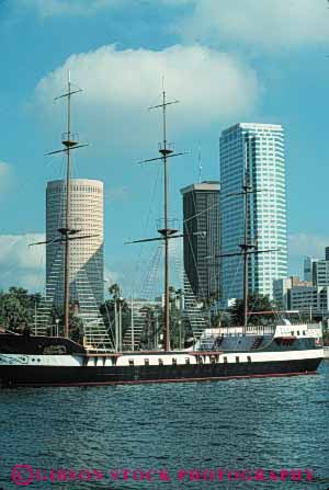 Stock Photo #7874: keywords -  america american architecture bay building buildings business center cities city cityscape cityscapes downtown florida gasparilla jose modern new office offices ship skyline skylines tampa urban us usa vert water