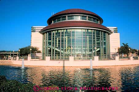 Stock Photo #11749: keywords - architecture beach building center circle circular cylinder cylindrical design destination florida horz kravis modern municipal new palm public resort resorts round shape shapes style travel vacation window windows