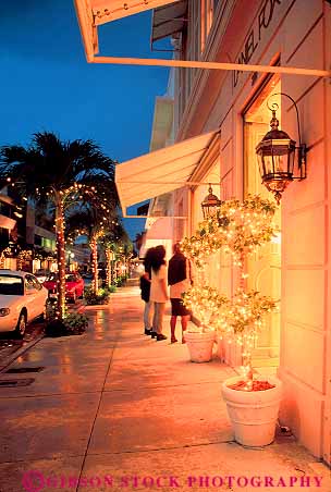Stock Photo #11754: keywords -  avenue beach business commercial dark destination district dusk evening florida lighting lights night palm resort resorts shop shopper shoppers shopping shops store stores street streets summer sunny travel vacation vert warm worth