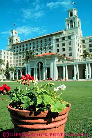 Stock Photo #11755: keywords - (soft beach breakers building destination florida focus) historic hotel hotels palm resort resorts site travel vacation vert