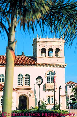 Stock Photo #11760: keywords -  architecture beach building cities city destination florida hall halls municipal palm public resort resorts town travel vacation vert