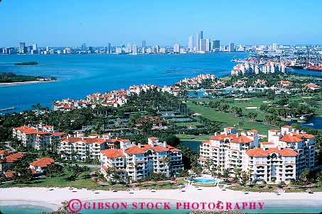 Stock Photo #12535: keywords - aerial aerials bay buildings cities city cityscape cityscapes coast coastal downtown elevate elevated florida horz miami ocean overhead shore shoreline skyline skylines south southern urban water waterfront