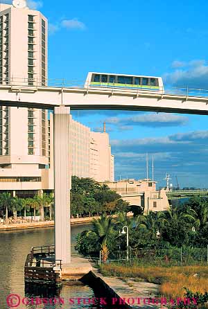 Stock Photo #11525: keywords -  bridge bridges car elevate elevated florida mass metromover miami public transit transportation vehicle vert