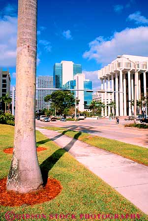 Stock Photo #11528: keywords -  avenue brickell buildings downtown empty florida miami street streets urban vert